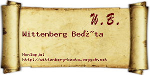 Wittenberg Beáta névjegykártya